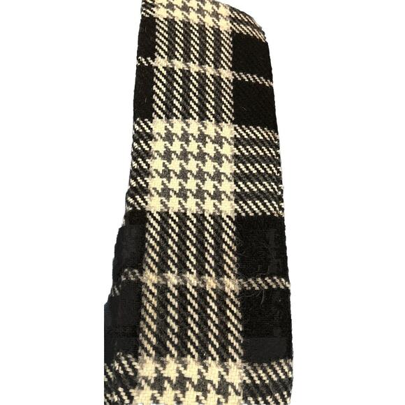 Eddie Bauer‎ Black & Off-White Plaid Wool Leather Soft Handbag Purse - Picture 11 of 11